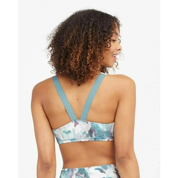 Spanx NWT Printed Low Impact Sports Bra in Camo/Pink Womens XS - Picture 2 of 7